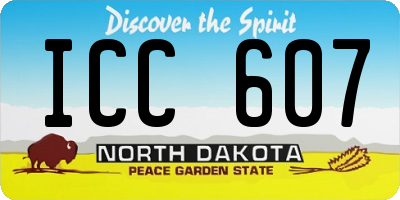 ND license plate ICC607