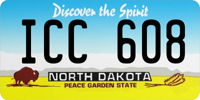 ND license plate ICC608