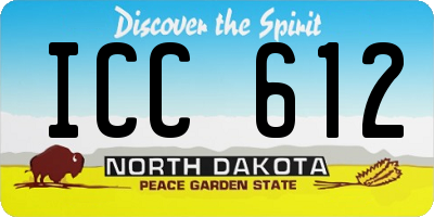 ND license plate ICC612