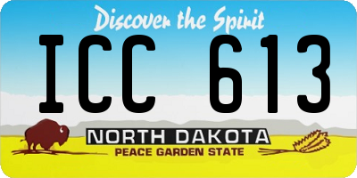 ND license plate ICC613