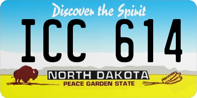 ND license plate ICC614