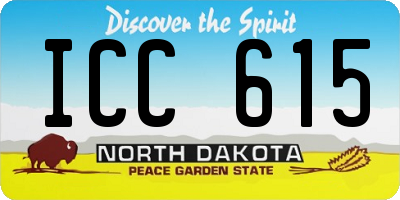 ND license plate ICC615