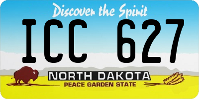ND license plate ICC627