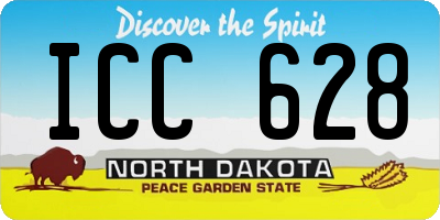 ND license plate ICC628