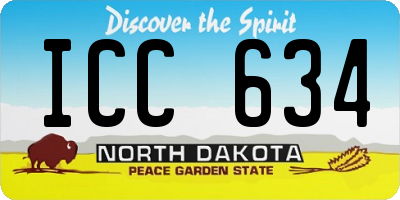 ND license plate ICC634