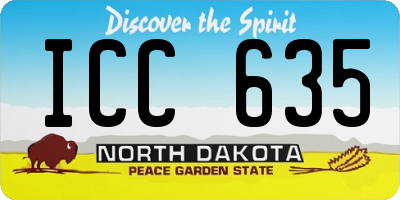 ND license plate ICC635