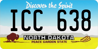 ND license plate ICC638