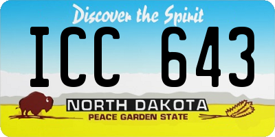 ND license plate ICC643