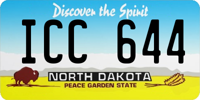 ND license plate ICC644