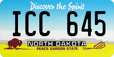 ND license plate ICC645