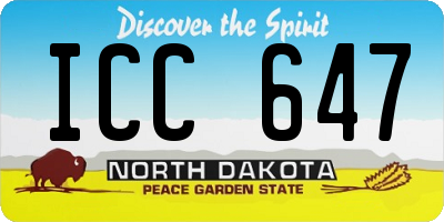 ND license plate ICC647