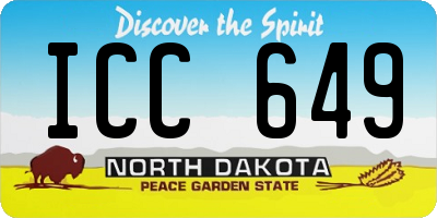 ND license plate ICC649