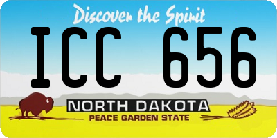 ND license plate ICC656