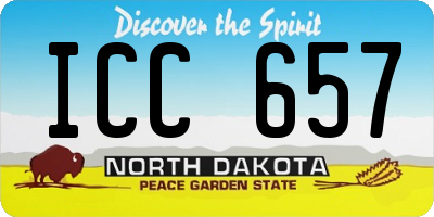 ND license plate ICC657
