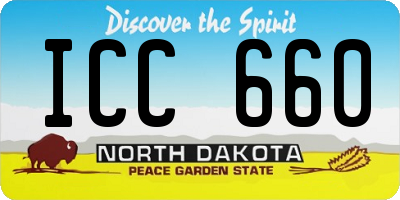 ND license plate ICC660