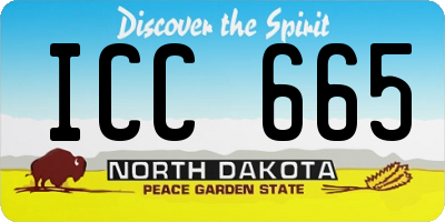 ND license plate ICC665