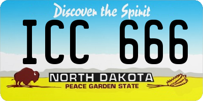 ND license plate ICC666