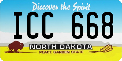 ND license plate ICC668