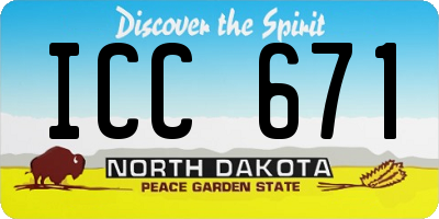 ND license plate ICC671