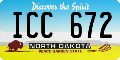 ND license plate ICC672