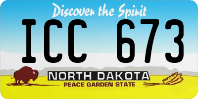 ND license plate ICC673
