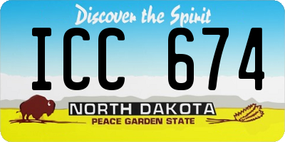 ND license plate ICC674