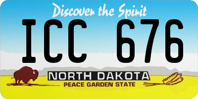 ND license plate ICC676