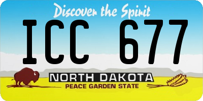 ND license plate ICC677