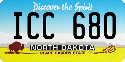 ND license plate ICC680