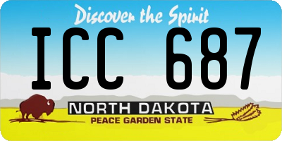 ND license plate ICC687