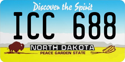 ND license plate ICC688