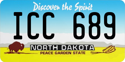 ND license plate ICC689