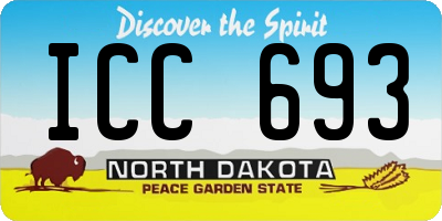 ND license plate ICC693