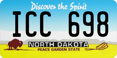 ND license plate ICC698