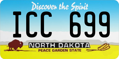 ND license plate ICC699