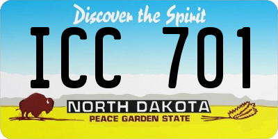 ND license plate ICC701