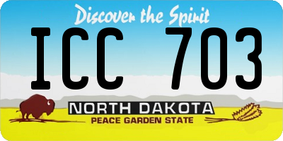 ND license plate ICC703
