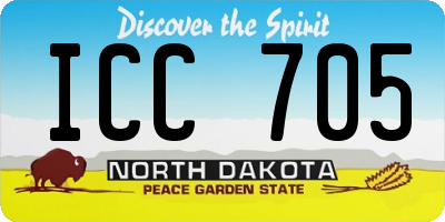 ND license plate ICC705