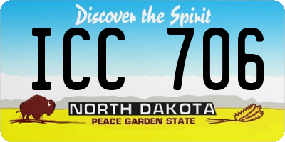 ND license plate ICC706
