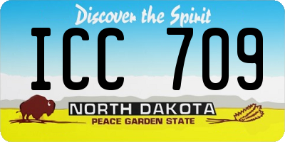 ND license plate ICC709