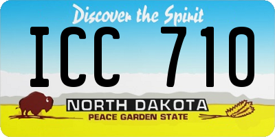 ND license plate ICC710