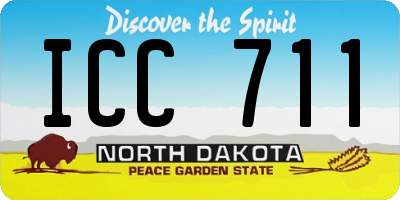 ND license plate ICC711