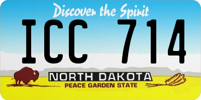 ND license plate ICC714