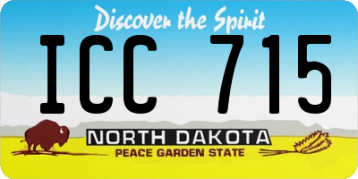 ND license plate ICC715