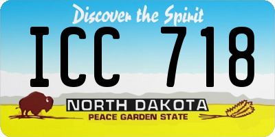 ND license plate ICC718
