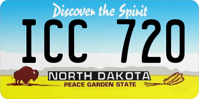 ND license plate ICC720