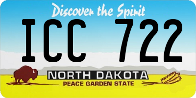 ND license plate ICC722