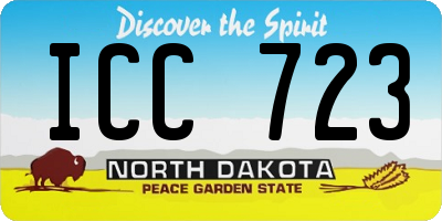 ND license plate ICC723