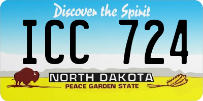ND license plate ICC724