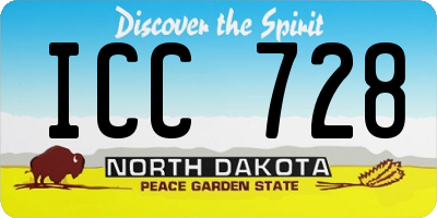 ND license plate ICC728